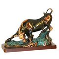 Bull on Grass - Copper 15.5" W x 11" H